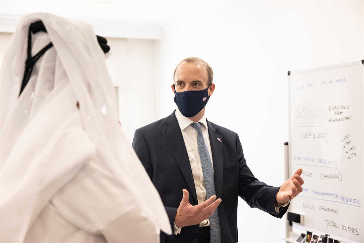 Dominic Raab touches down in Qatar for urgent Afghan talks with PSG-owning Emir