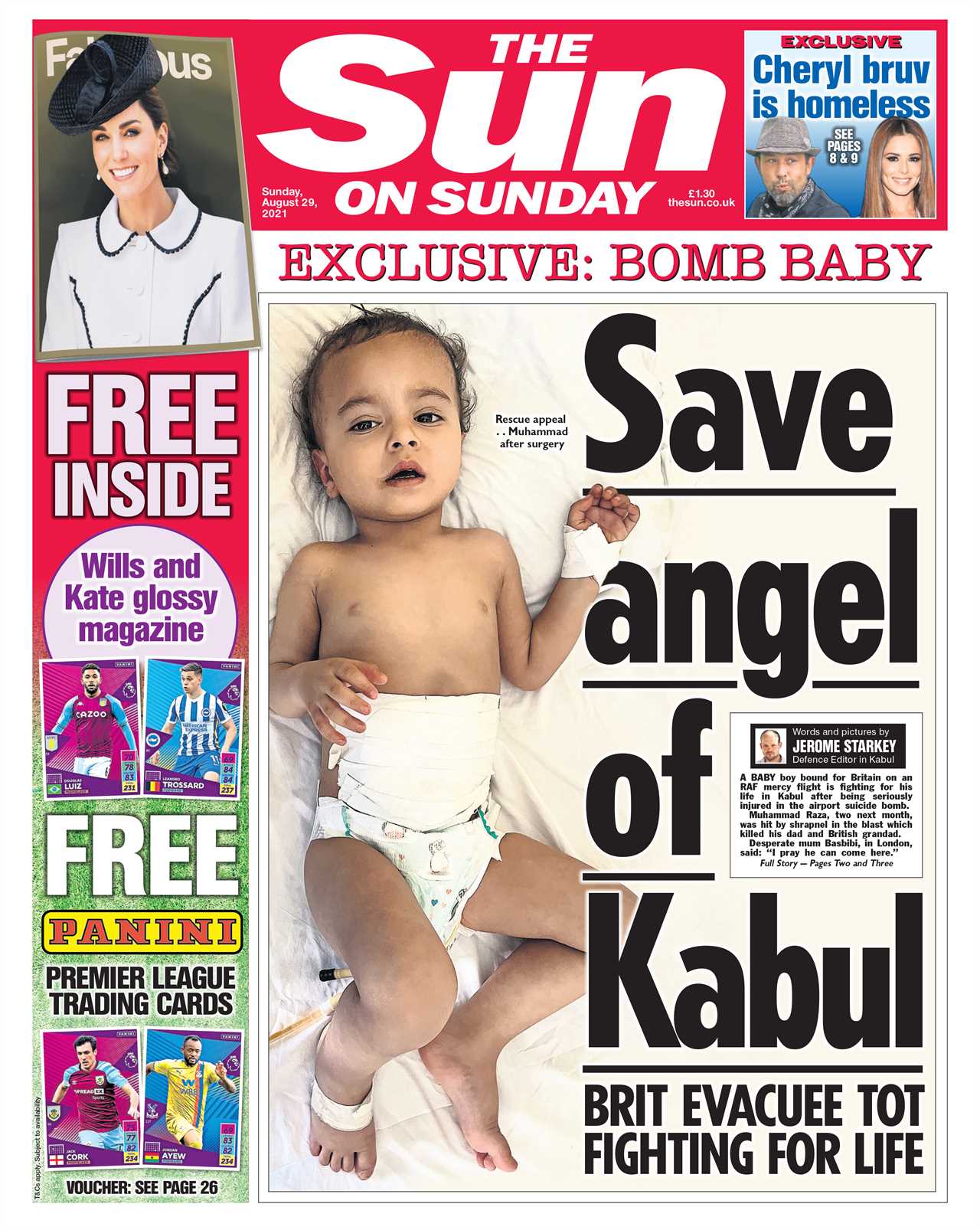 Baby who nearly died in Kabul airport attack to be flown to Britain and reunited with mum