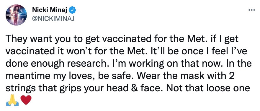 Nicki Minaj slammed for ditching Met Gala after ‘refusing vaccination despite Covid diagnosis’ following VMA no-show