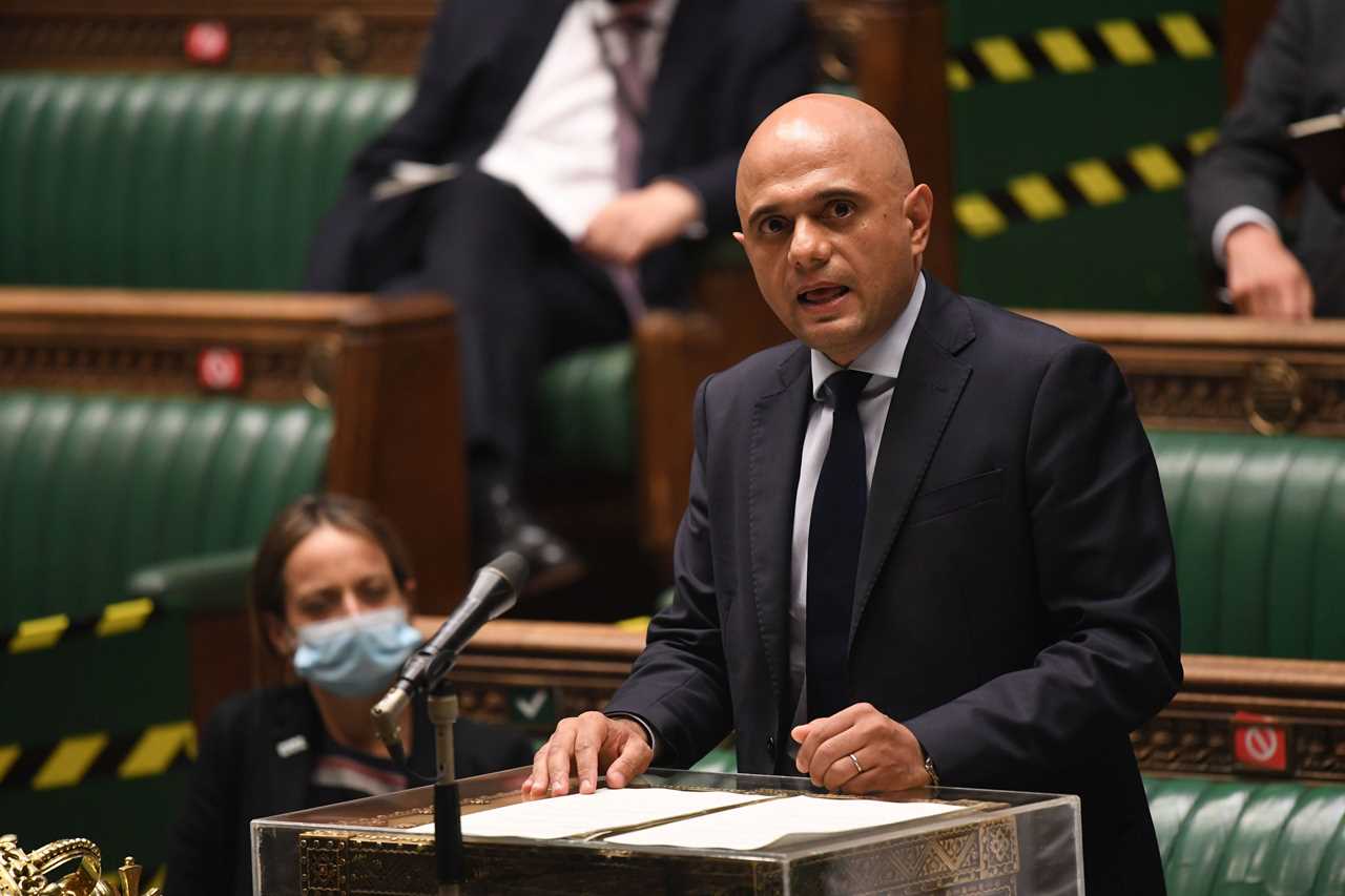 Sajid Javid to unveil Winter Covid Plan in Commons this LUNCHTIME