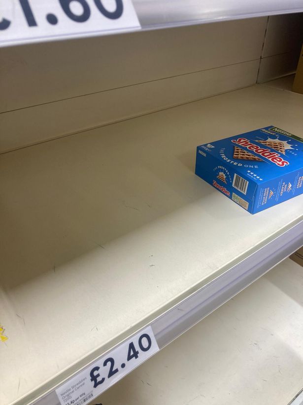 Supermarket shelves left nearly EMPTY with shortage of goods from cereal to nappies amid Brexit & Covid lorry crisis