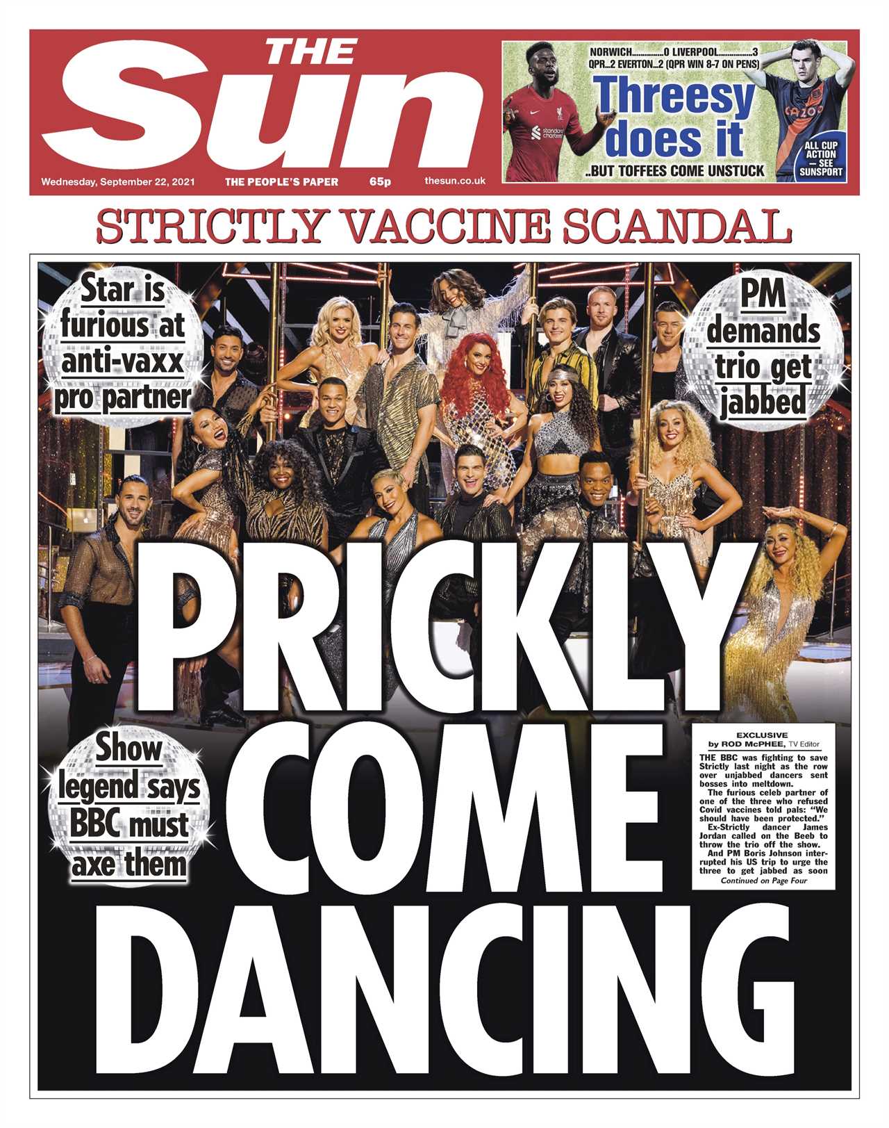 Strictly’s trio of unvaccinated pro dancers say they would rather quit than get the jab