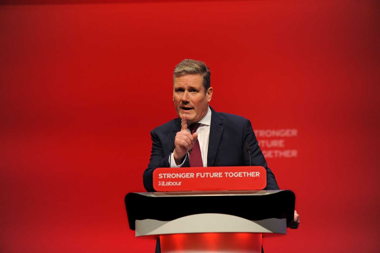 An ex-Big Brother star led brigade of rowdy lefties in heckling Sir Keir Starmer’s speech