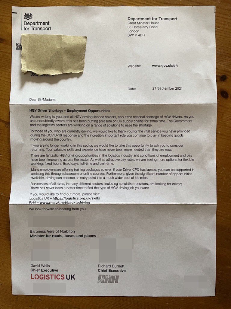 Letters begging truckers to get back behind wheel sent to ambulance drivers – but gov denies it’s trying to ‘poach’ them