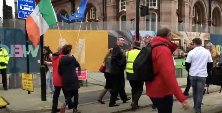 Jacob Rees-Mogg chased by shameless protesters shouting ‘scum’ and booing him outside Tory conference