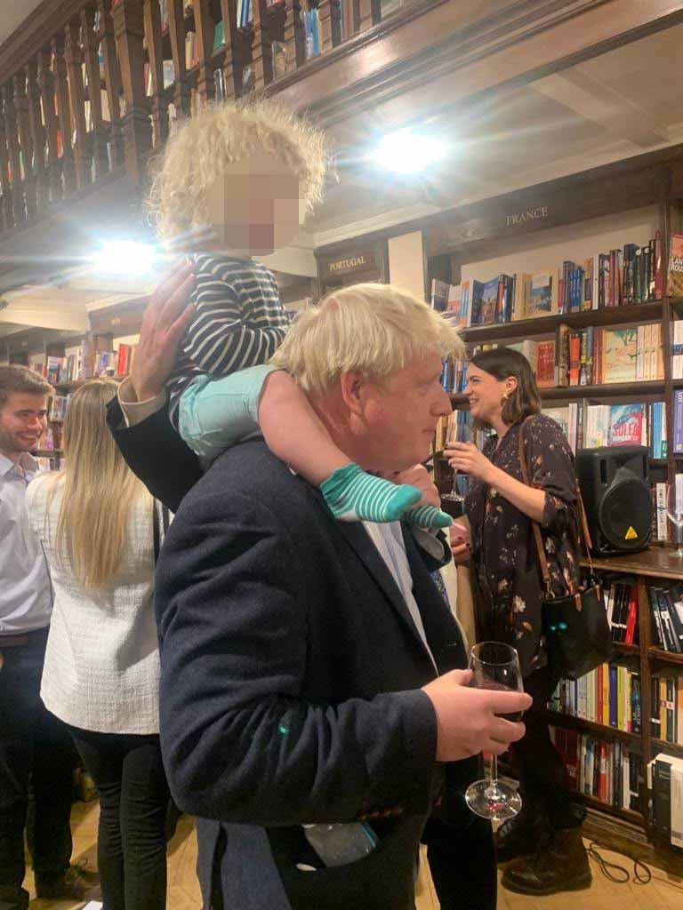 Boris Johnson gives adorable lookalike son Wilfred a ride on his shoulders