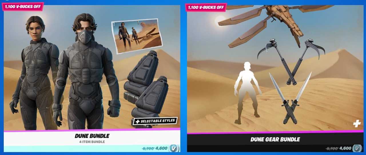 Fortnite is getting slick new Dune skins and an unbelievably comical sandworm