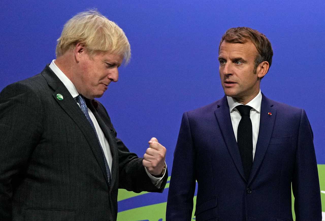 Sulking Macron left COP26 summit after being snubbed by Boris Johnson for showdown talks over trade war threats