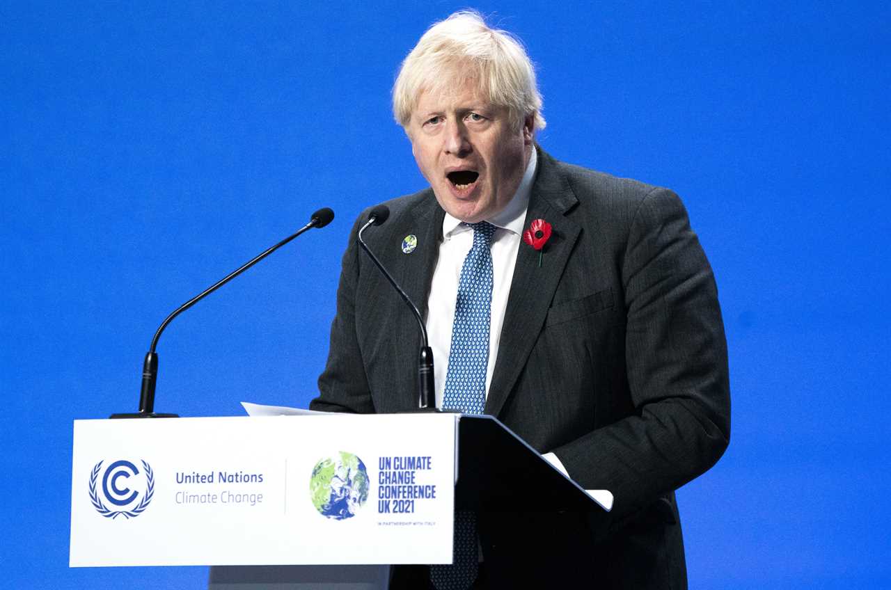 Boris Johnson speaking at COP26 tonight