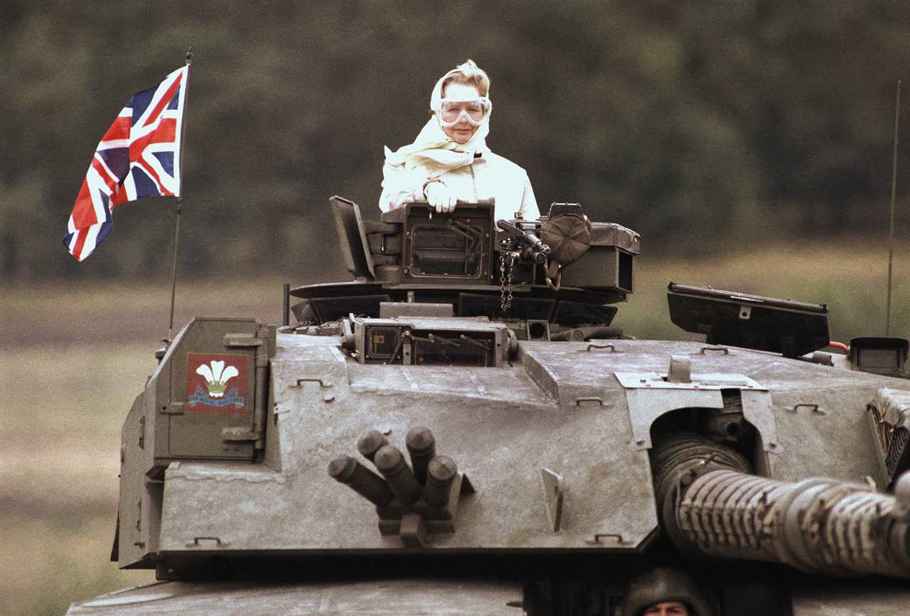 Liz Truss channels Margaret Thatcher in a British tank as she warns Vladmir Putin against invasion plans