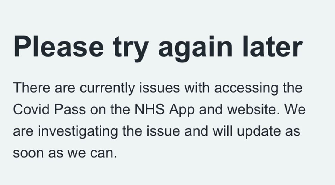 NHS Covid Pass app DOWN just hours after Boris Johnson announces Plan B Covid rules