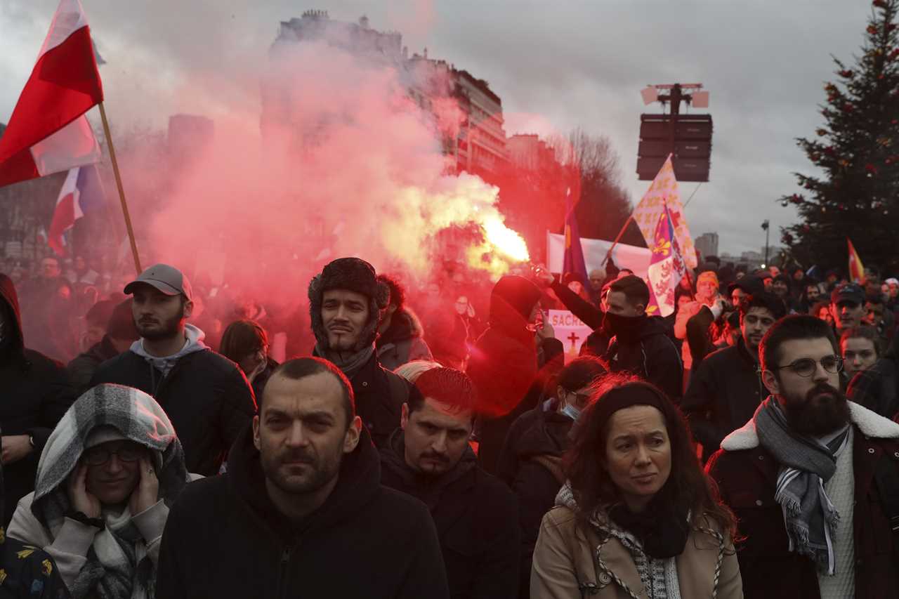 Cops clash with anti-vaccine passport protesters across Europe as countries tighten rules to fight Omicron wave