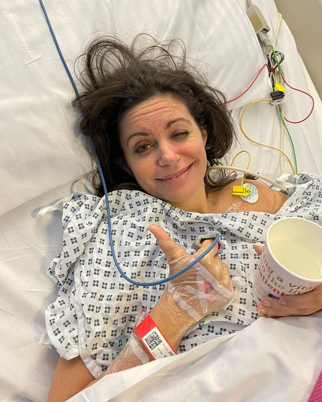 The Sun’s Deborah James shares brave pic recovering on hospital bed after nearly dying in ‘traumatic’ medical emergency
