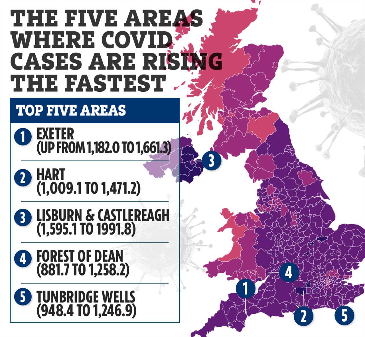 Omicron cases are still rising in 172 areas – is YOURS on the hotspot list?