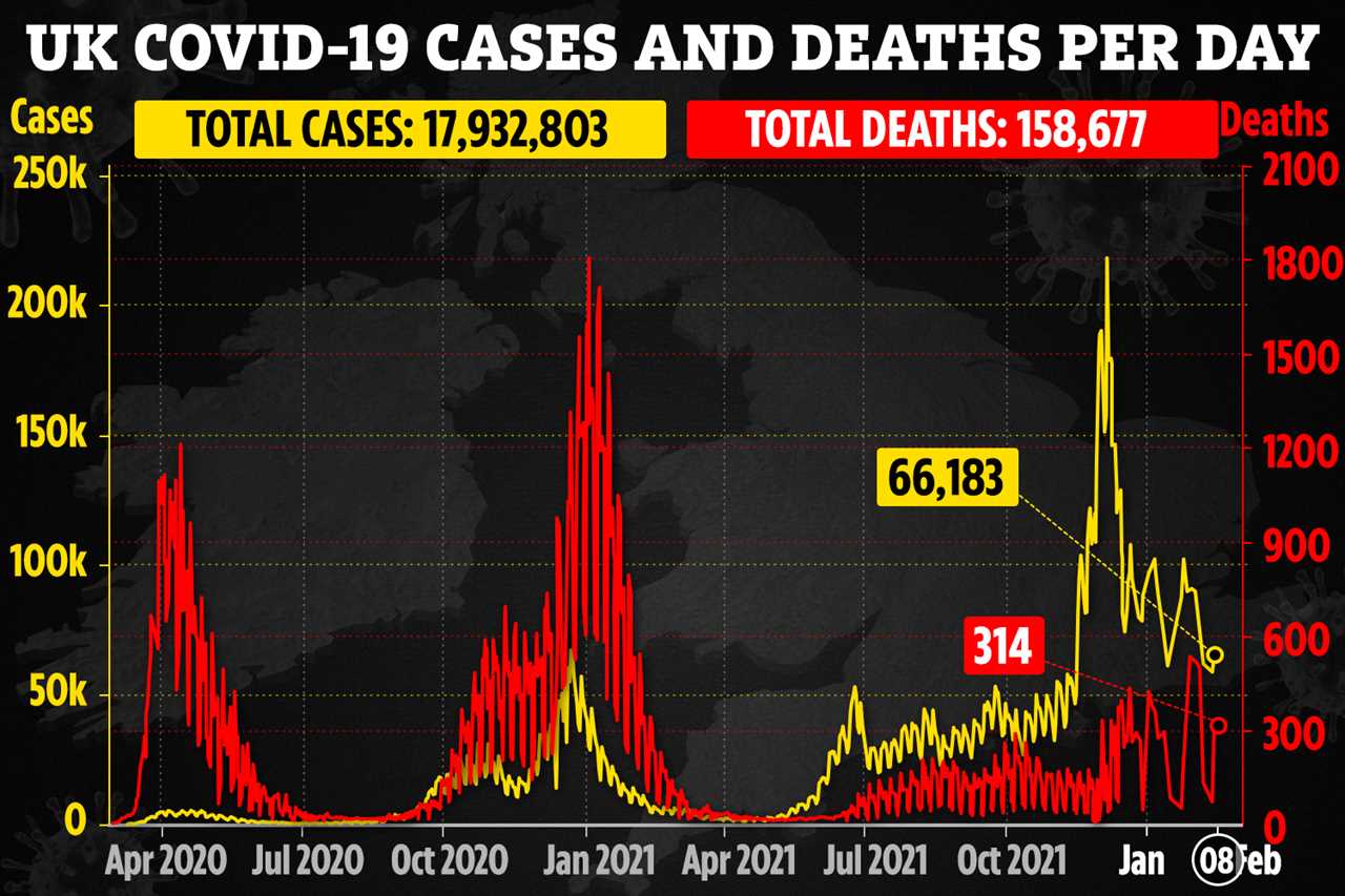 UK’s new daily Covid cases plummets by 40% in a week as deaths rise to 314