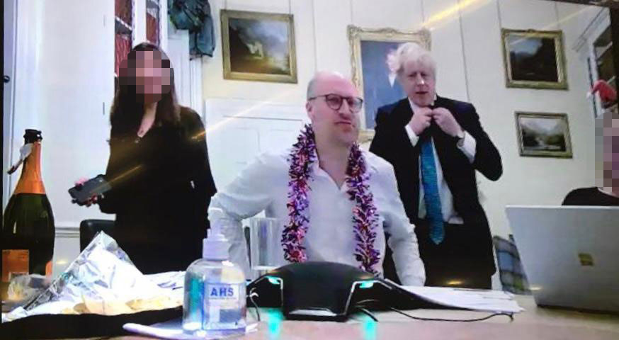 Boris Johnson pictured at Downing Street Christmas quiz next to bottle of bubbly – but No10 say it was a ‘virtual’ event