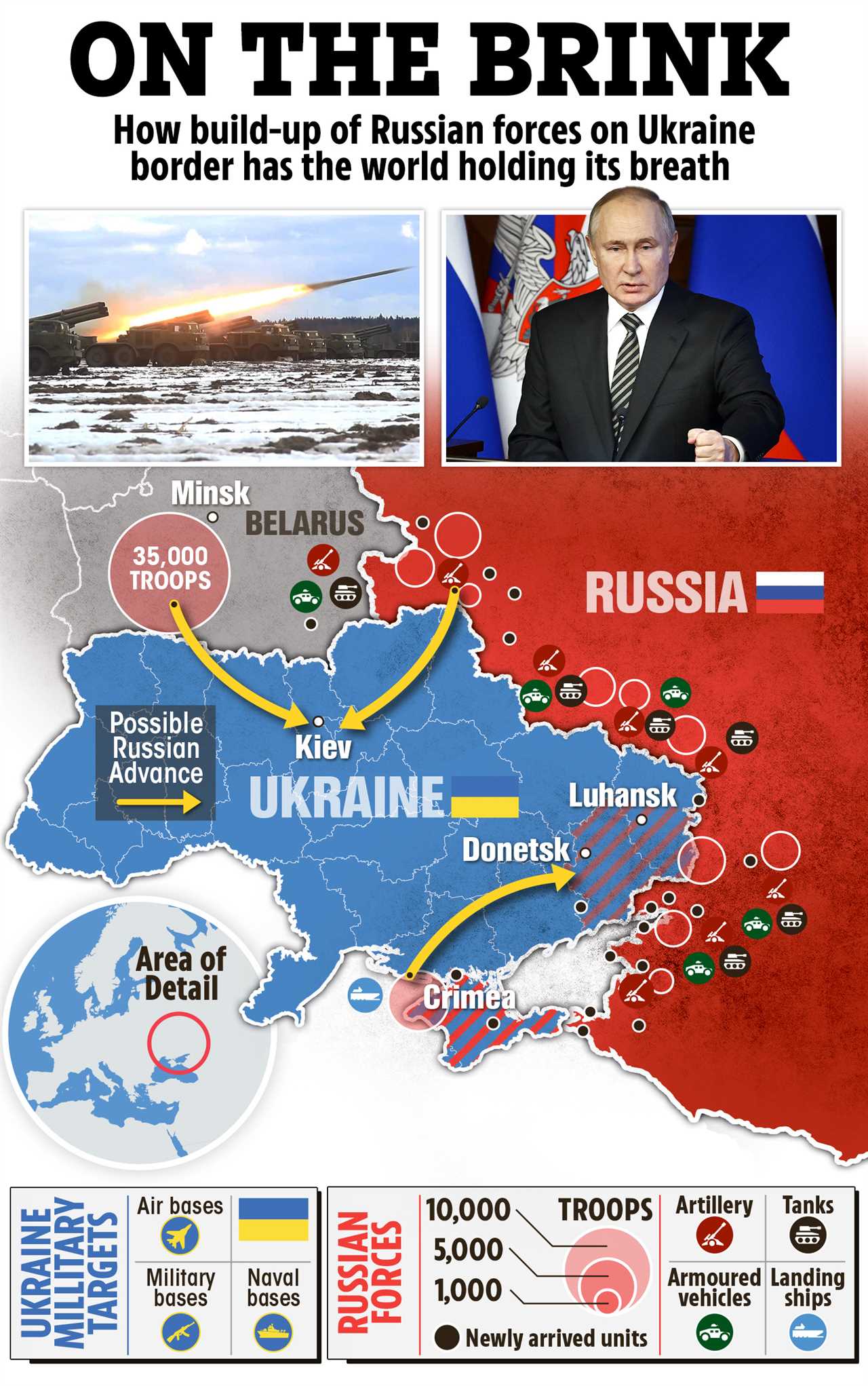 Boris Johnson to hold urgent COBRA meeting amid ‘imminent’ Russian invasion of Ukraine