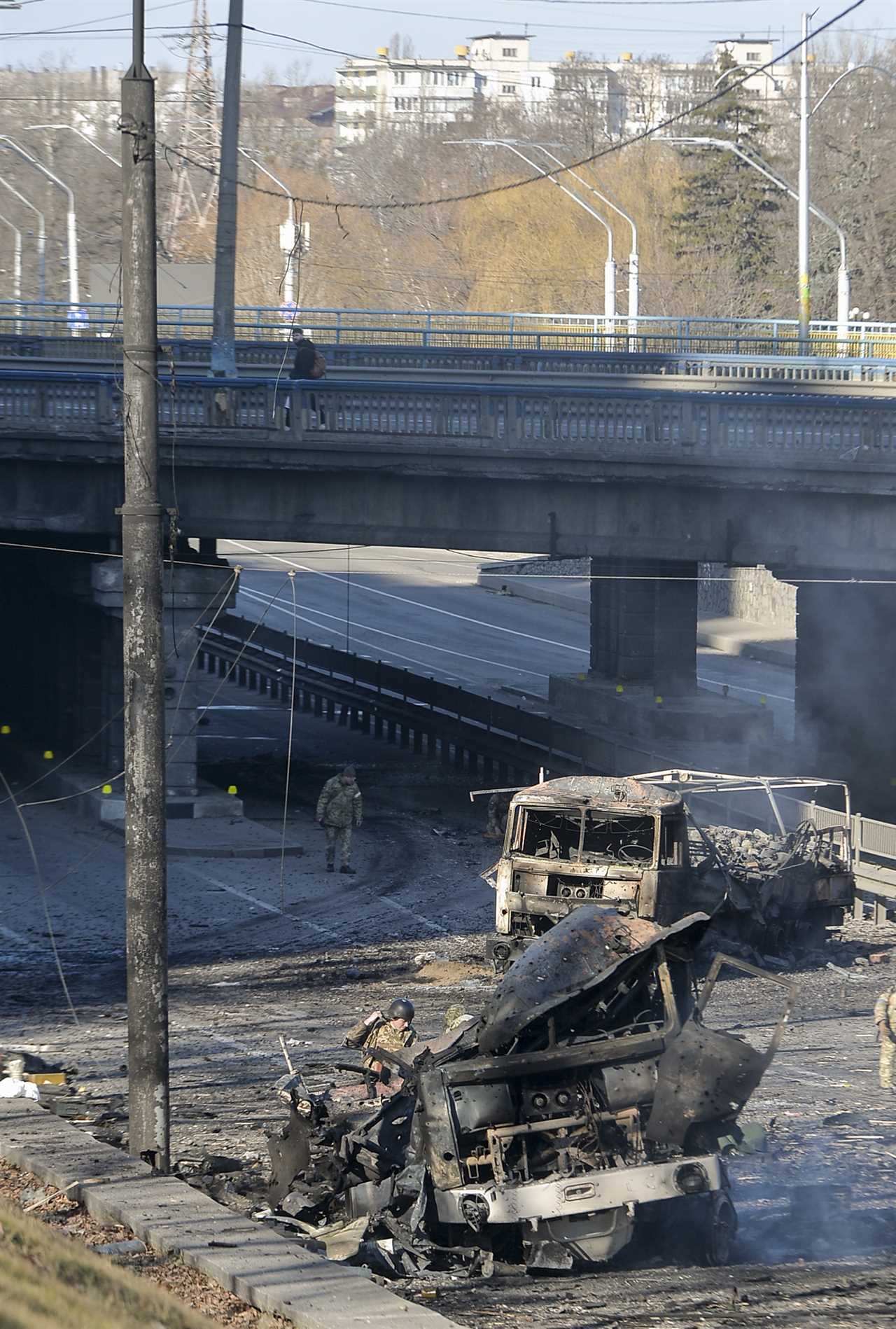 Ukrainian soldiers repel savage attack from Putin’s forces to defend vital road junction