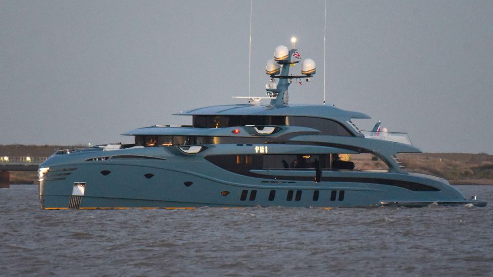 Russian oligarch’s £38million superyacht is DETAINED in London’s Canary Wharf by UK govt