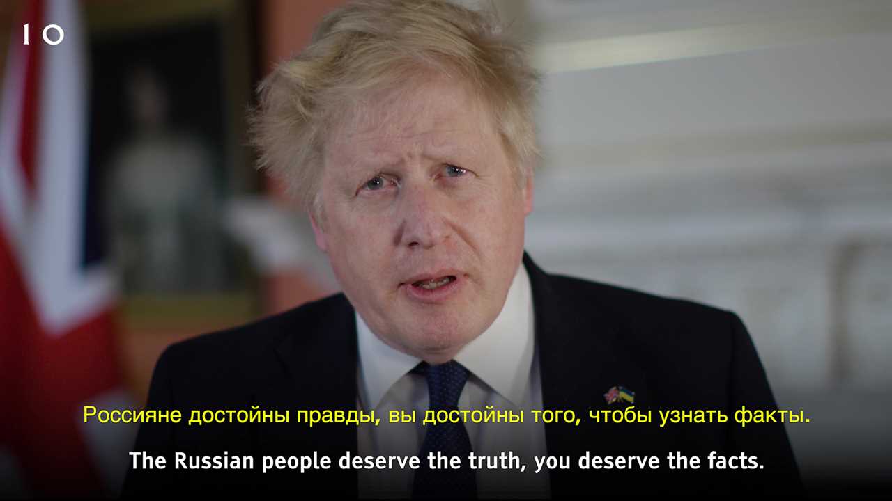 Boris Johnson urges Russians to learn truth of Putin’s war crimes in Ukraine & shares method to dodge internet censors