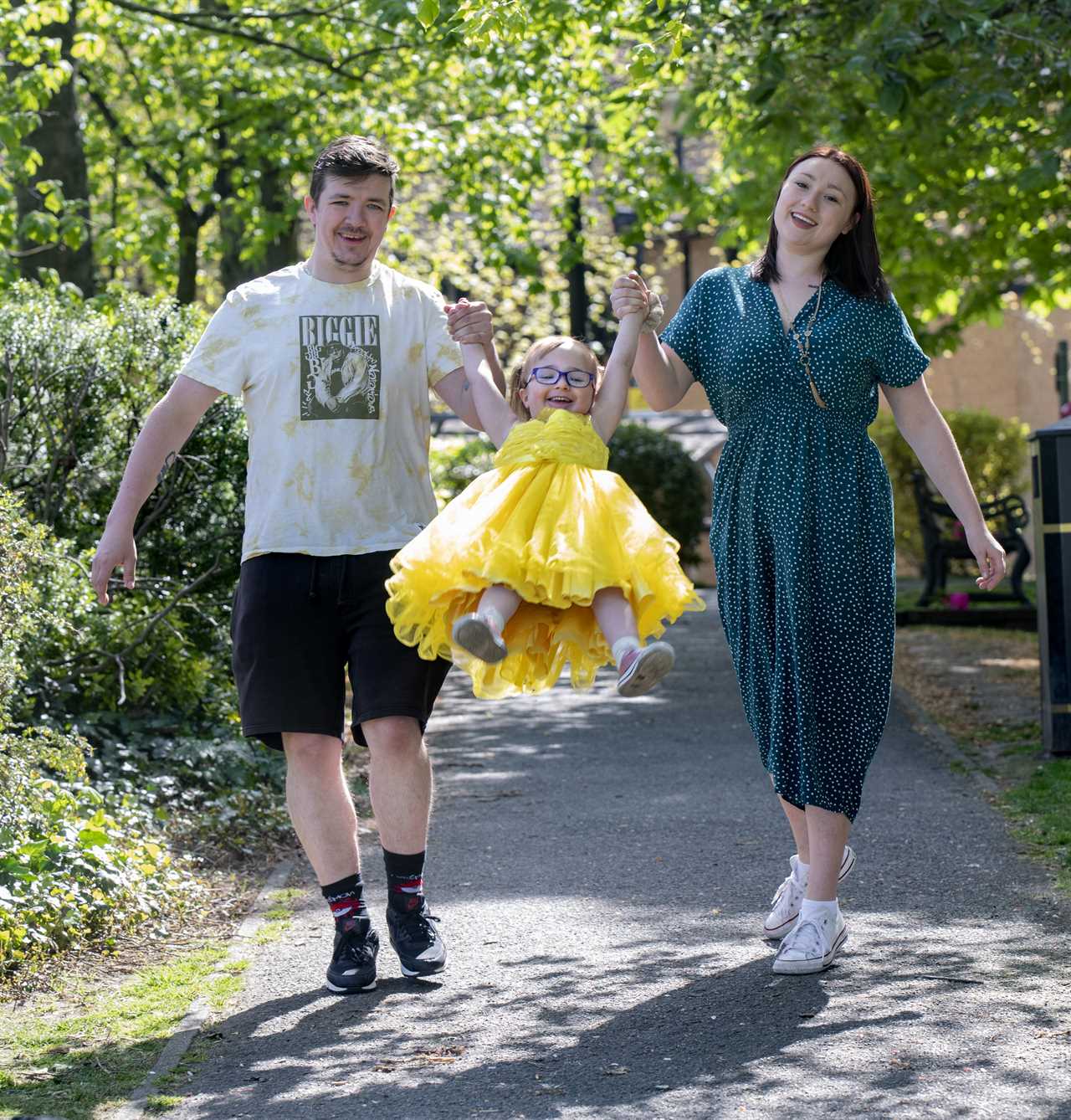 Brave cancer survivor, 4, plays on swing after beating brain tumour size of golf ball