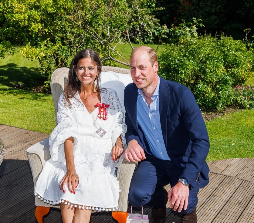 Deborah James posts photo with Prince William as royal presents cancer campaigner with Damehood