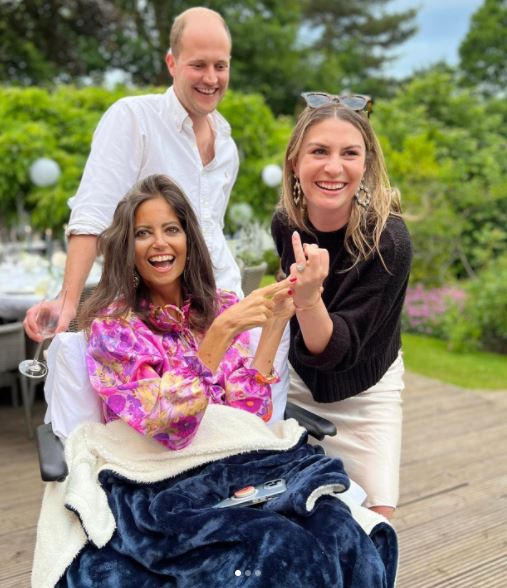 Deborah James beams as she celebrates her brother proposing to girlfriend of 11 years… after a nudge from Prince William
