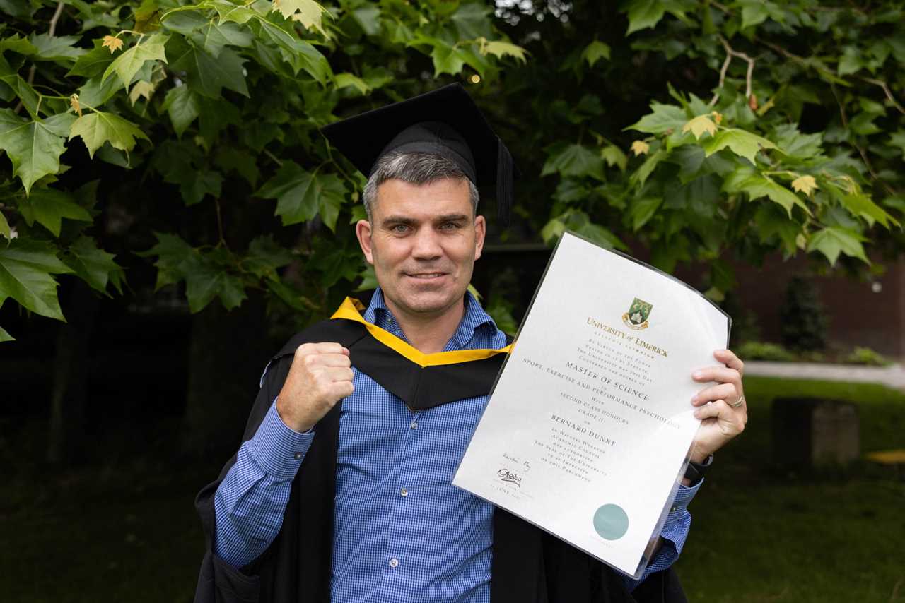 Irish boxing legend Bernard Dunne all smiles as he graduates with a Masters from University of Limerick