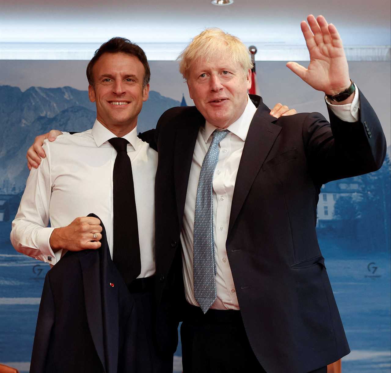 Boris Johnson’s bromance with Emmanuel Macron is back on with back-slapping display at the G7 but PM swerves Brexit row
