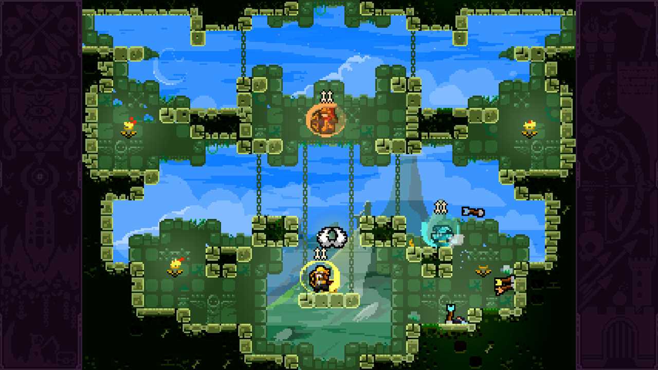 Archers jump around a pixel dungeon. Towerfall - Matt Makes Games