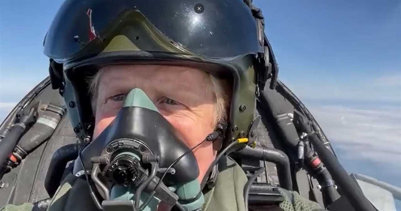 Maverick Boris Johnson implies he would like to launch mutinous Rishi Sunak ‘into orbit’ after ride in fighter jet