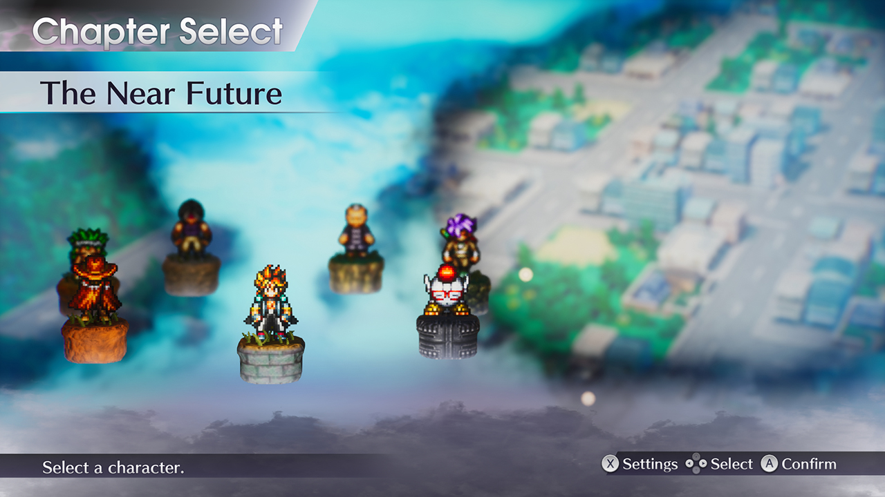 Live A Live character selection screen.