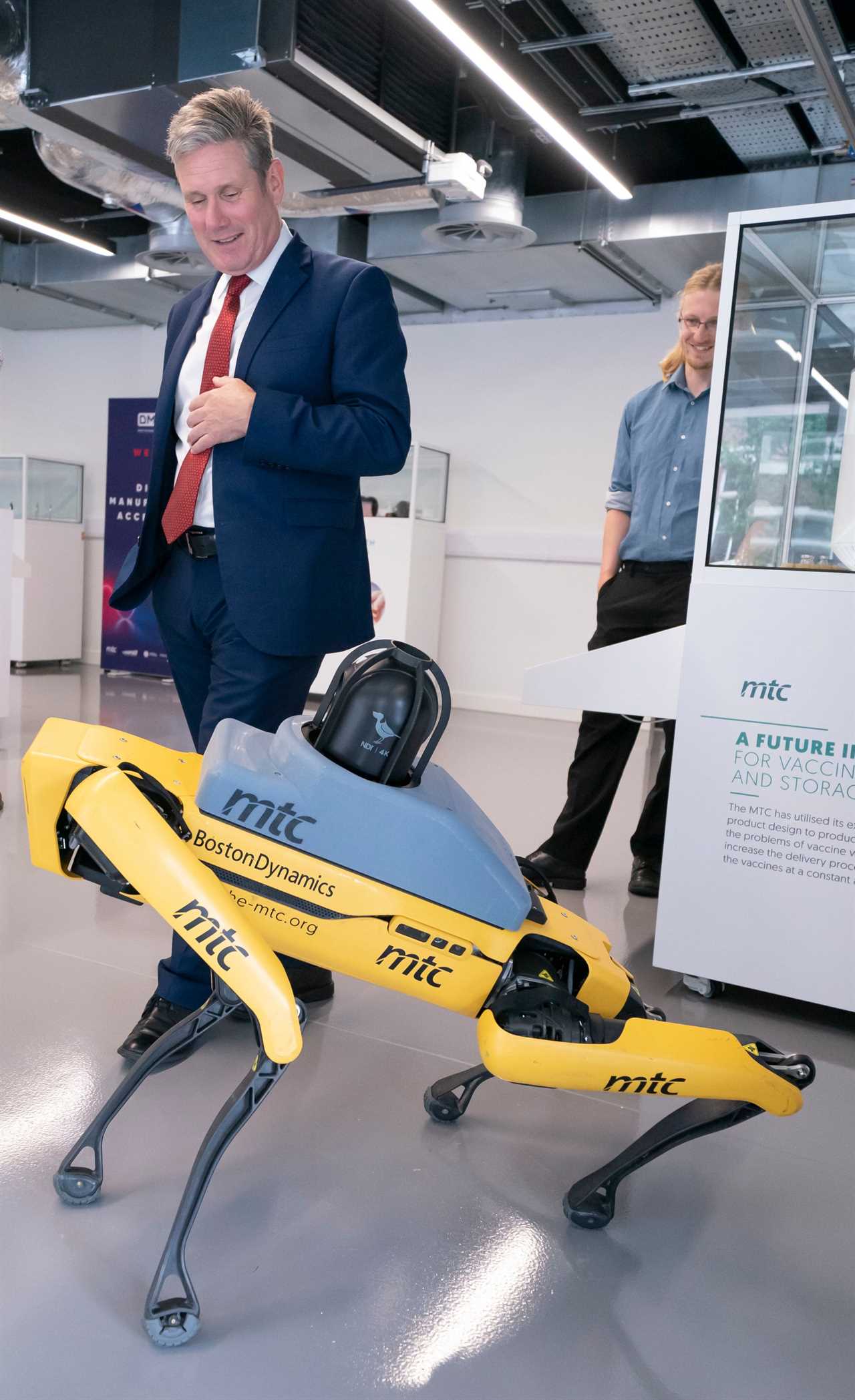 Sir Keir Starmer goes face to face with canine robot called Beethoven on trip to Liverpool