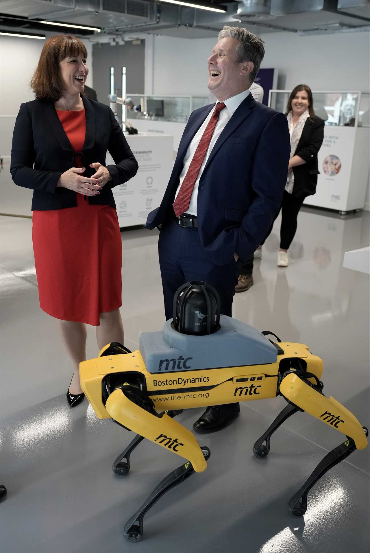 Sir Keir Starmer goes face to face with canine robot called Beethoven on trip to Liverpool