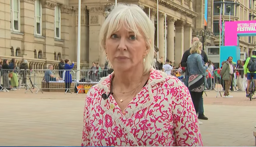 Dramatic moment Nadine Dorries calls for security after man threatens her cameraman during live TV interview