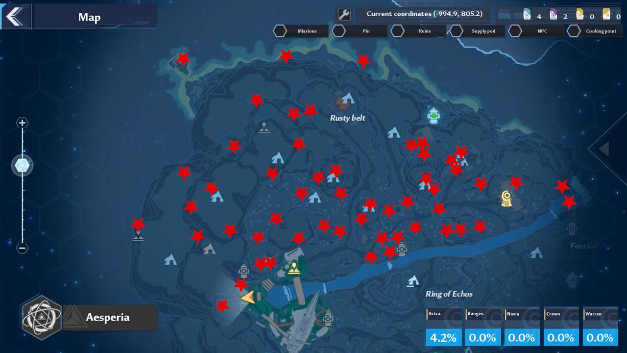 Tower of Fantasy: All Gold and Black Nuclei locations