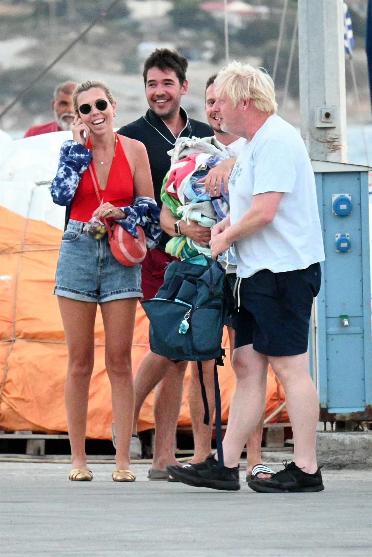 Topless Boris Johnson soaks up the sun with wife Carrie on Greece boat trip