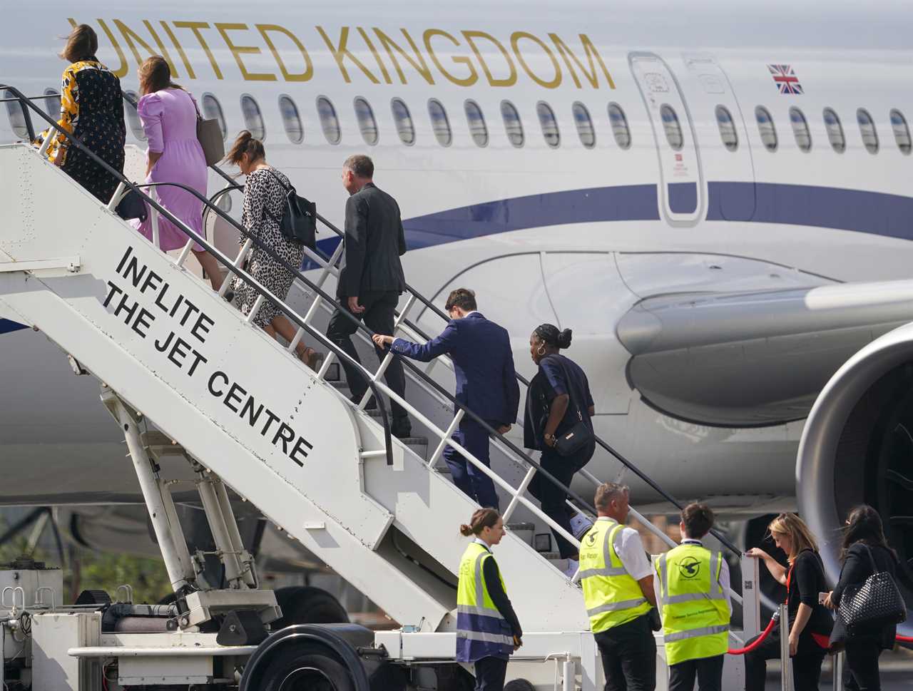 Fury as giggling Whitehall pen-pushers use Prime Minister’s official jet for shameless £50,000 boozy jolly over Britain