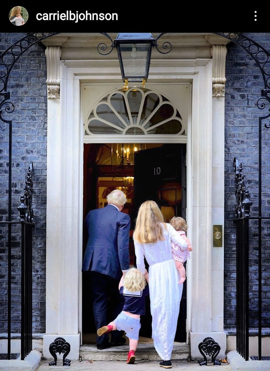 Carrie Johnson’s sweet family tribute in Downing Street snap with Boris, Wilfred and Romy