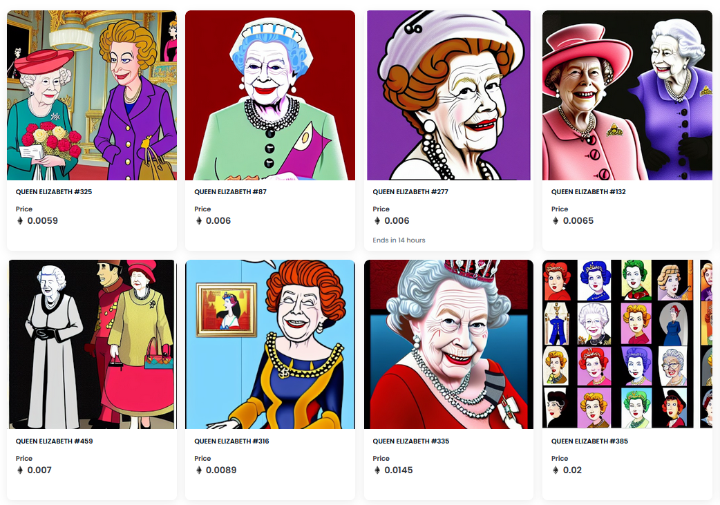 Crypto markets see flood of Queen Elizabeth memecoins and NFTs