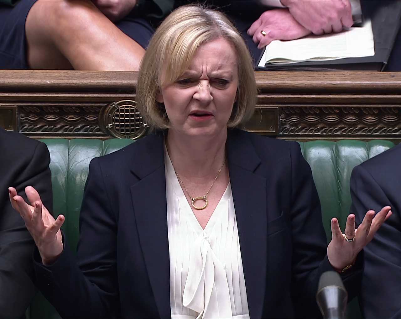 Truss insists she WON’T quit at make-or-break PMQs and says ‘I’m a fighter’ – and commits to triple lock pensions