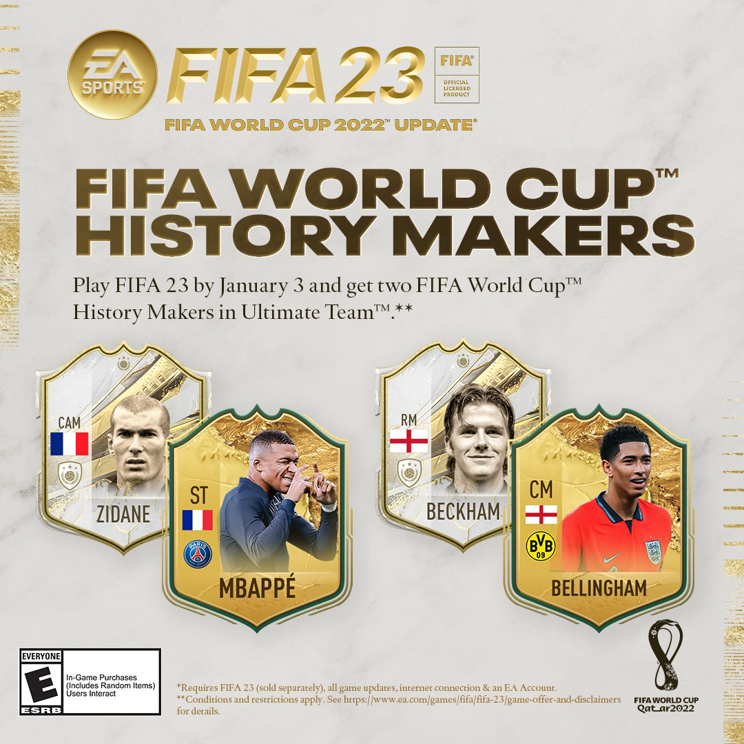 FIFA 23 is giving away two free FUT cards for World Cup 2022