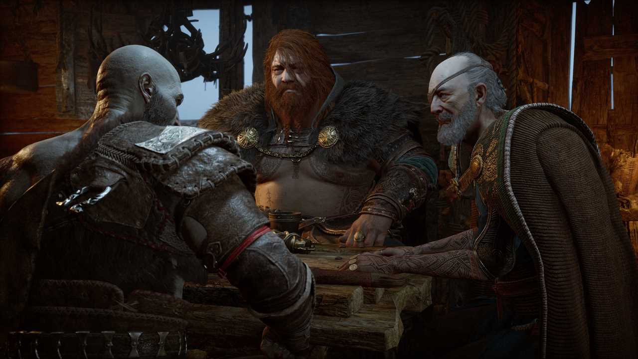 Kratos, Thor, and Odin in God of War Ragnarok
