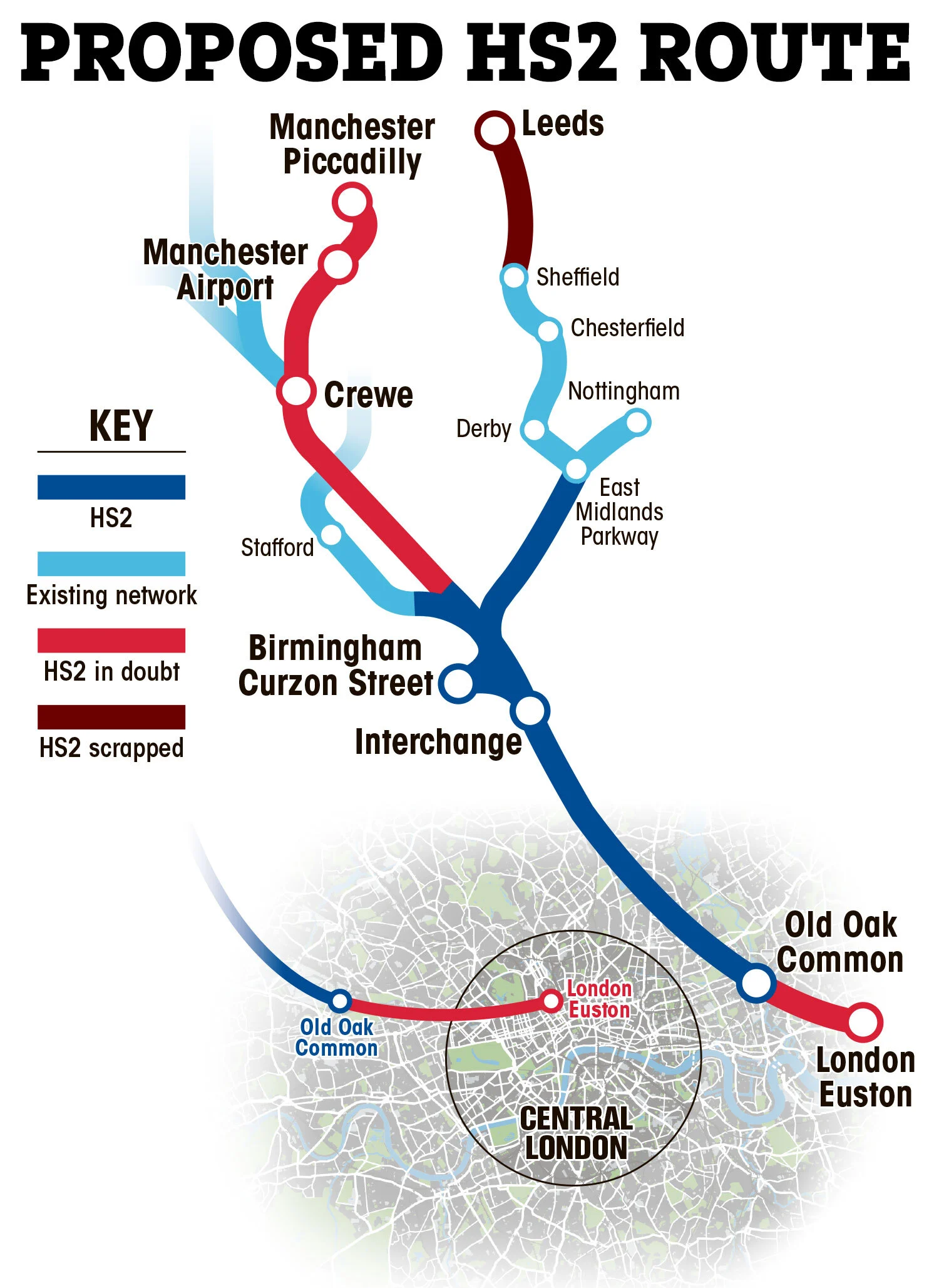 HS2 shambles as it’s revealed £60billion high speed rail project may not go to central LONDON