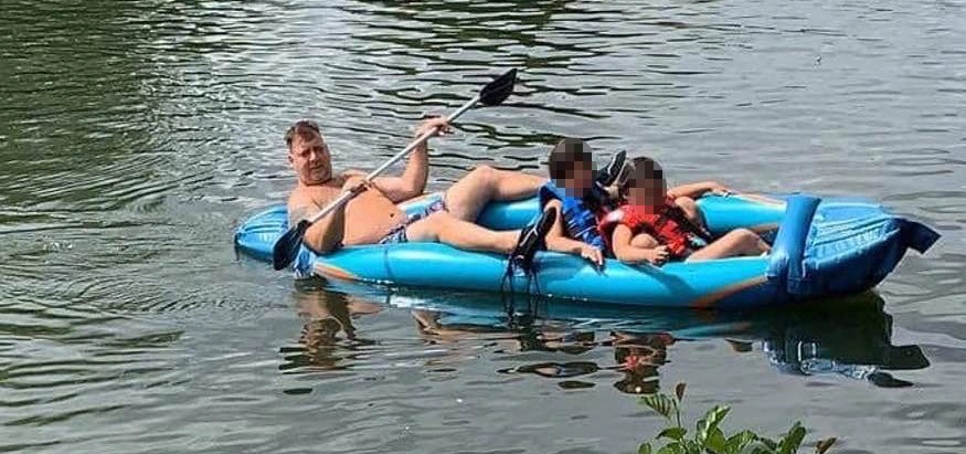 Airport chef who claimed £2.2m saying he could barely walk snapped on Facebook kayaking with kids