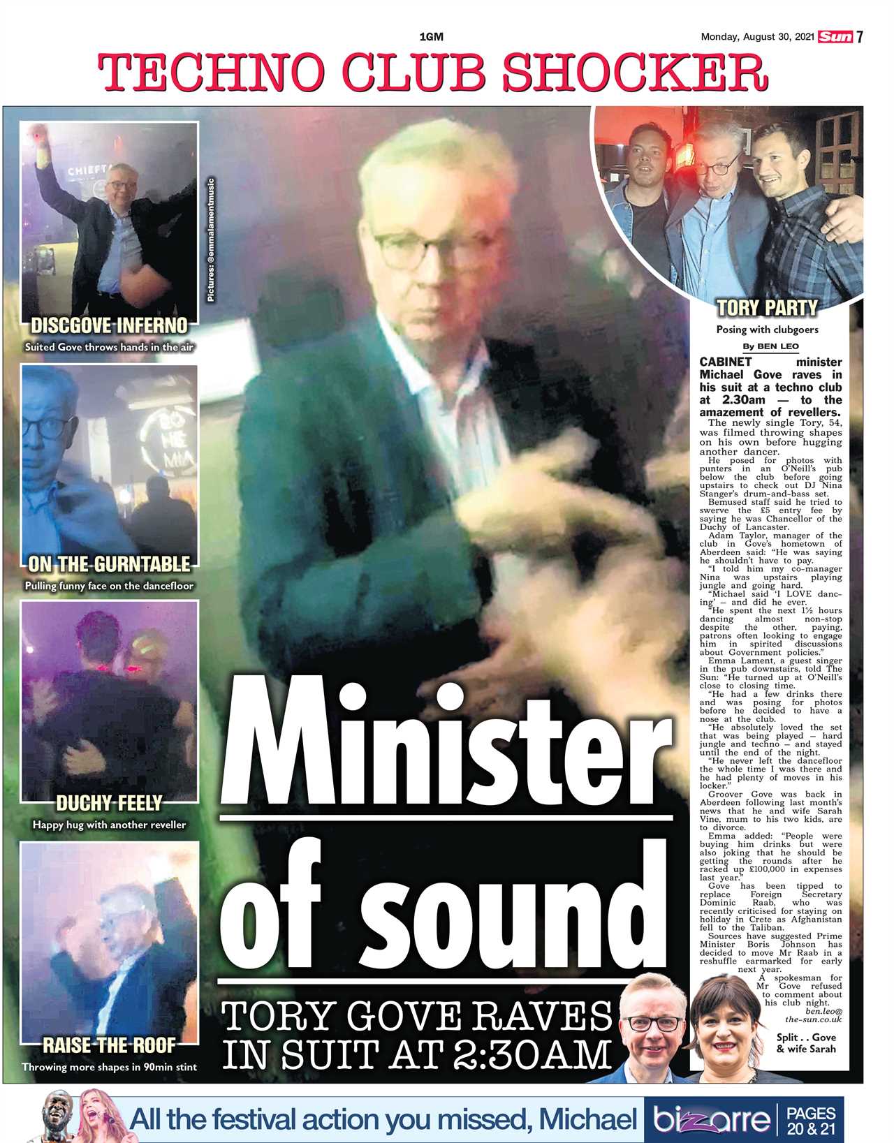 Watch Michael Gove hit the dancefloor again as he busts some moves with woman to disco tune