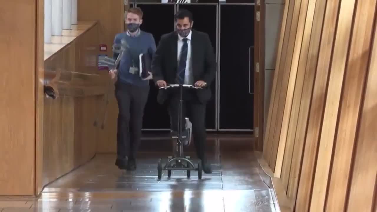 Humza Yousaf says pals still ‘rip the p***’ out of him for parliament scooter fall