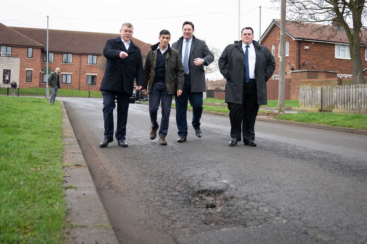 Huge pothole pointed out by Rishi Sunak FINALLY filled in after two weeks