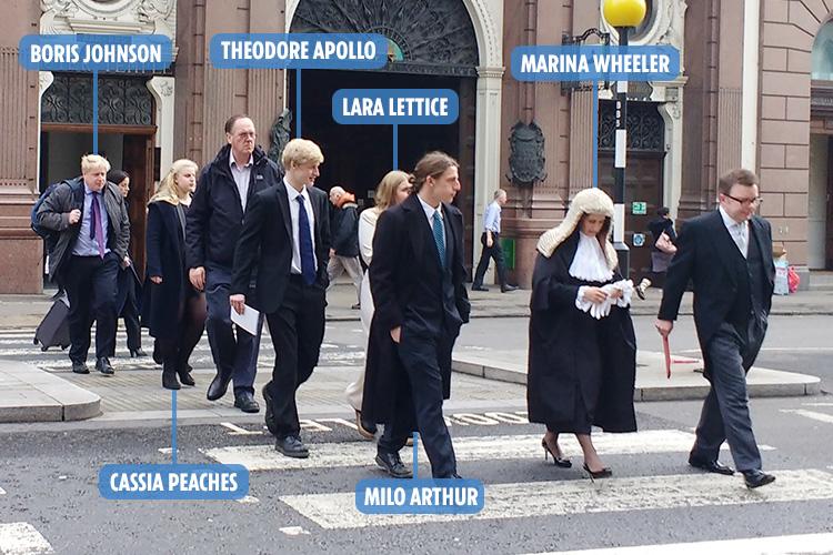 Boris Johnson with former wife Marina Wheeler and four of their children