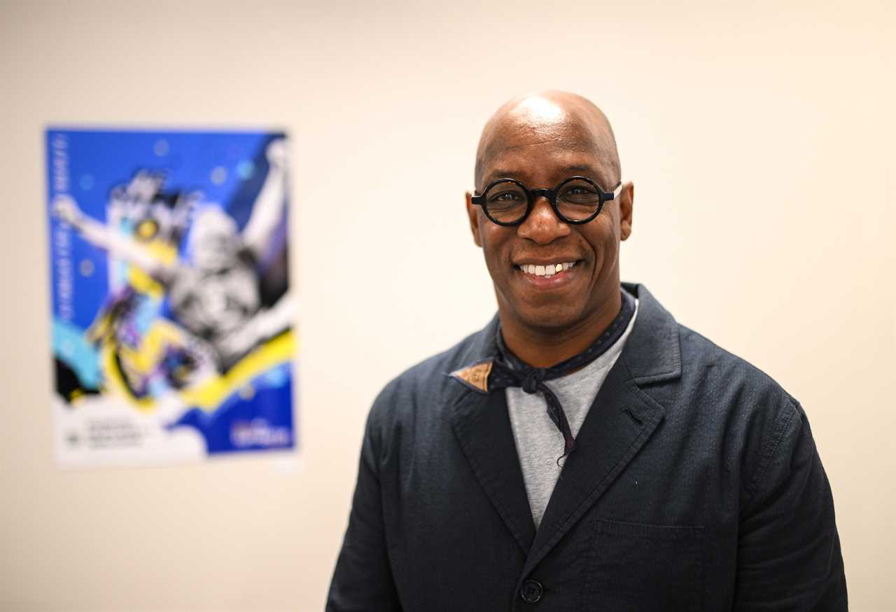 18 August 2022; Arsenal legend Ian Wright at Temple Bar Gallery & Studios in Dublin, during the launch of Cadbury's brand-new initiative to help support Irish women¿s grassroots football, ¿The Game is On¿. As the grassroots season gets underway, Cadbury have teamed up with ten clubs nationwide to help them promote their club on a local level with the creation of uniquely designed posters. Cadbury have created the ¿The Game is On¿ initiative to ensure grassroots women¿s teams get the visibility they deserve, with the aim of driving more interest in their clubs. For more information see https://womensfootball.cadbury.ie Photo by Stephen McCarthy/Sportsfile